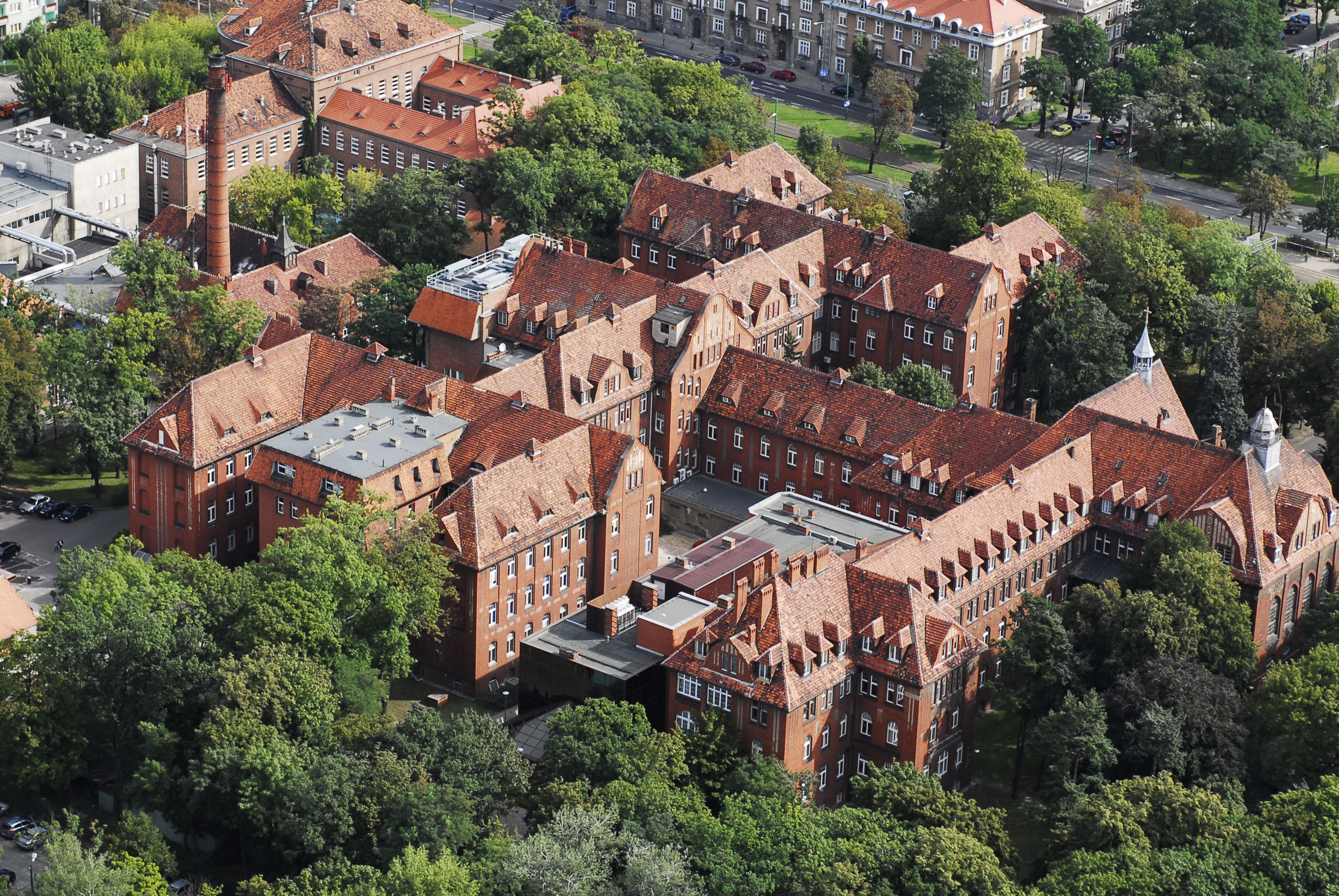 Aerial view of hospital